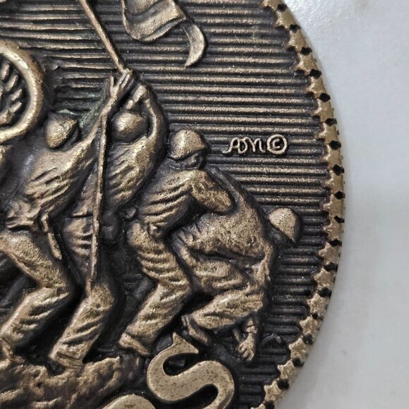 USMC Marine Corps Solid Brass Belt Buckle By Award Design Medals Vintage 1980s - Picture 6 of 9